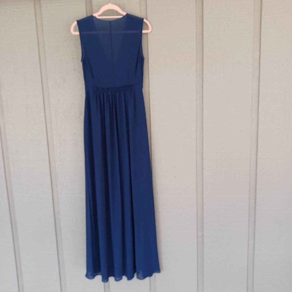 Reiss Tascha Maxi Dress Size 6 Women Wedding Guest V Neck Sleeveless In Navy - Picture 6 of 14